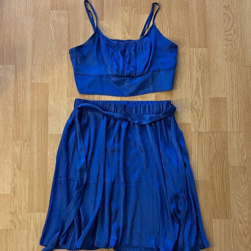 SHEIN Vibrant Blue Skirt Set